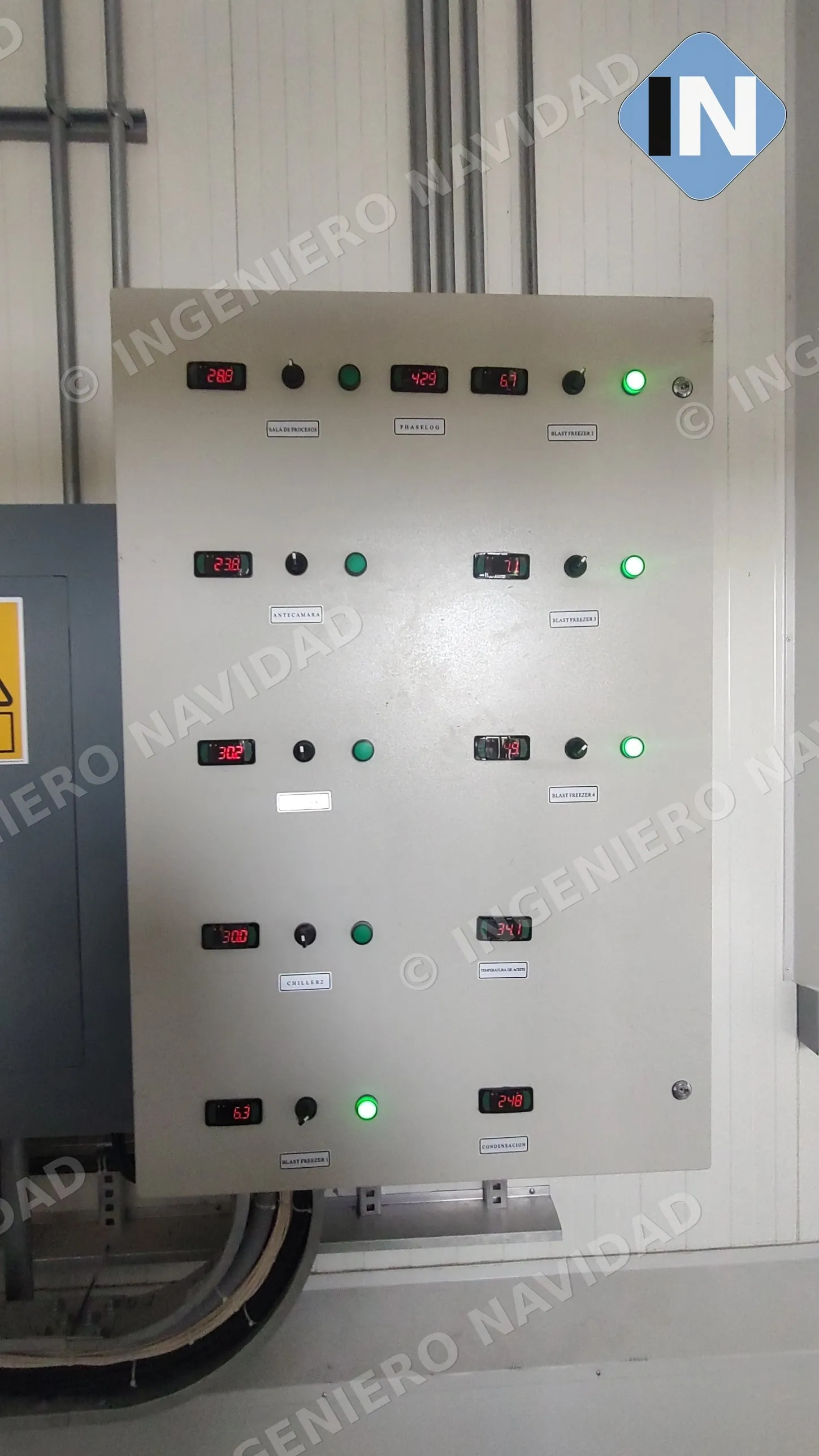 Tablero con control de temperatura por cámara