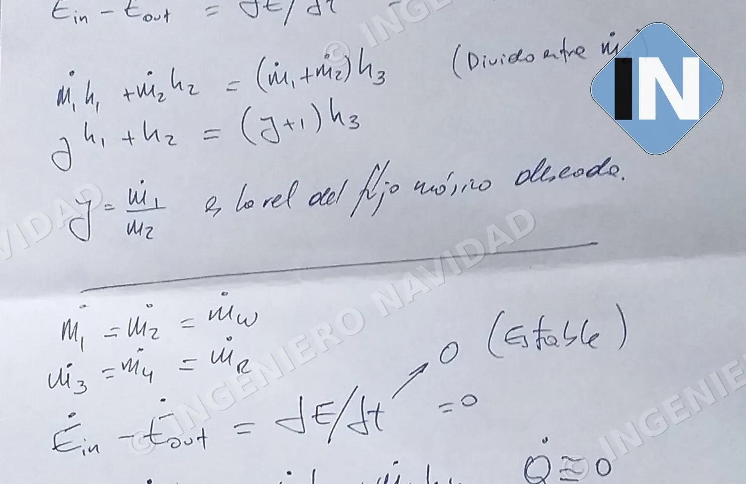 Balance de masa y energía a mano